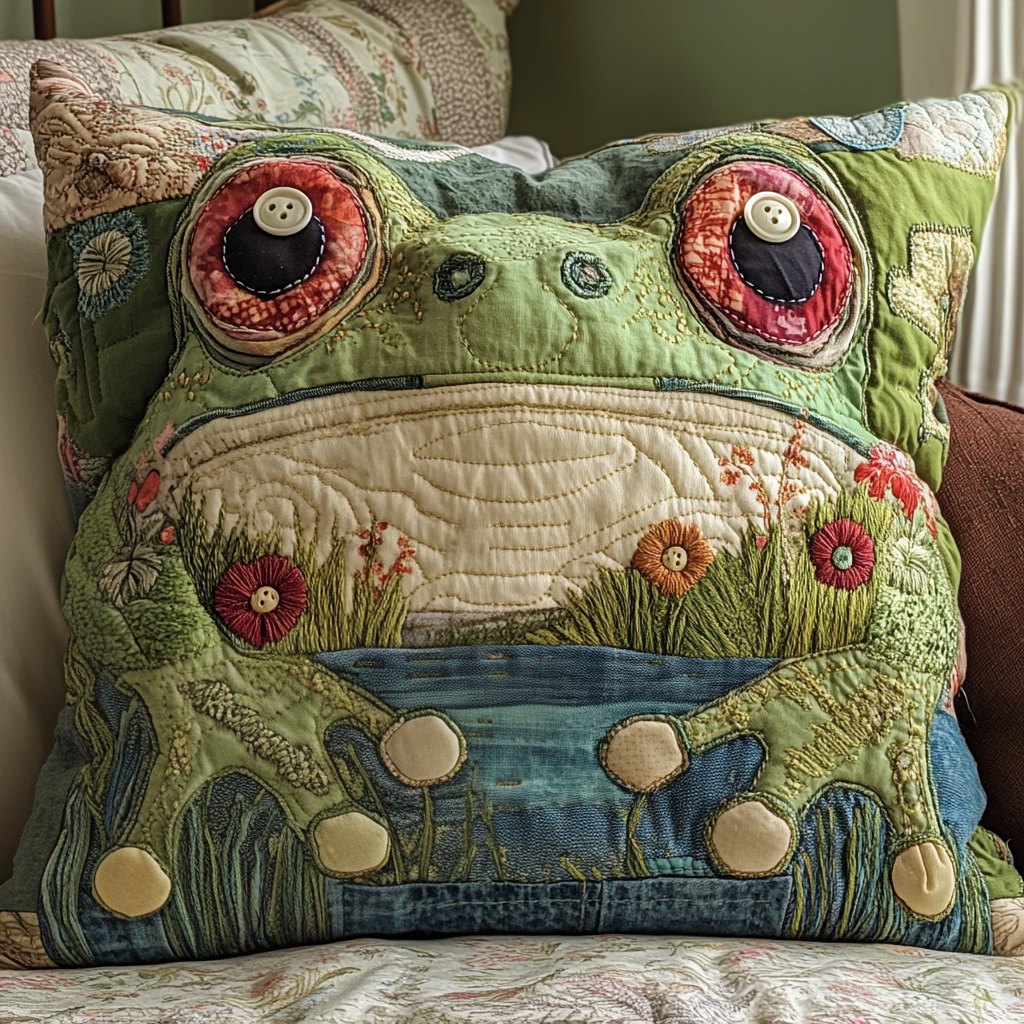 Cushion Croak Quilted Cushion Cover printed cushion cover