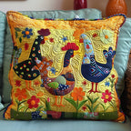 Cute Chicken Quilted Cushion Cover printed cushion cover