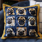 Cute Pug Expressions Quilted Cushion Cover printed cushion cover