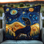 Dachie Mystical Night Quilted Cushion Cover printed cushion cover