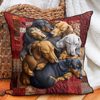 Dachshund Delight Quilted Cushion Cover printed cushion cover