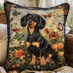 Dachshund Dreams Quilted Cushion Cover printed cushion cover