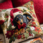 Dachshund Frost Quilted Cushion Cover printed cushion cover
