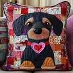 Dachshund Love Quilted Cushion Cover printed cushion cover