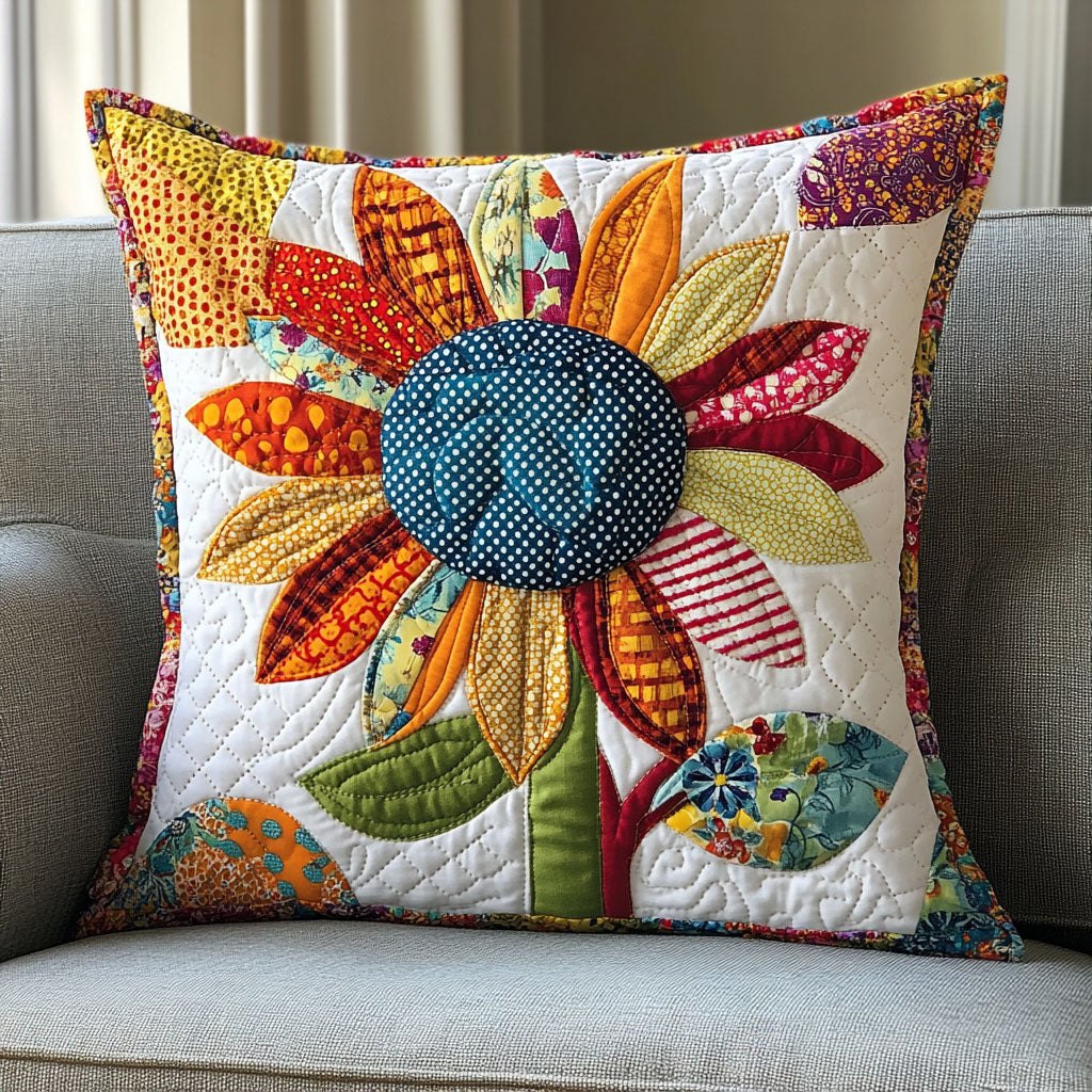 Daisy Dance Quilted Cushion Cover printed cushion cover