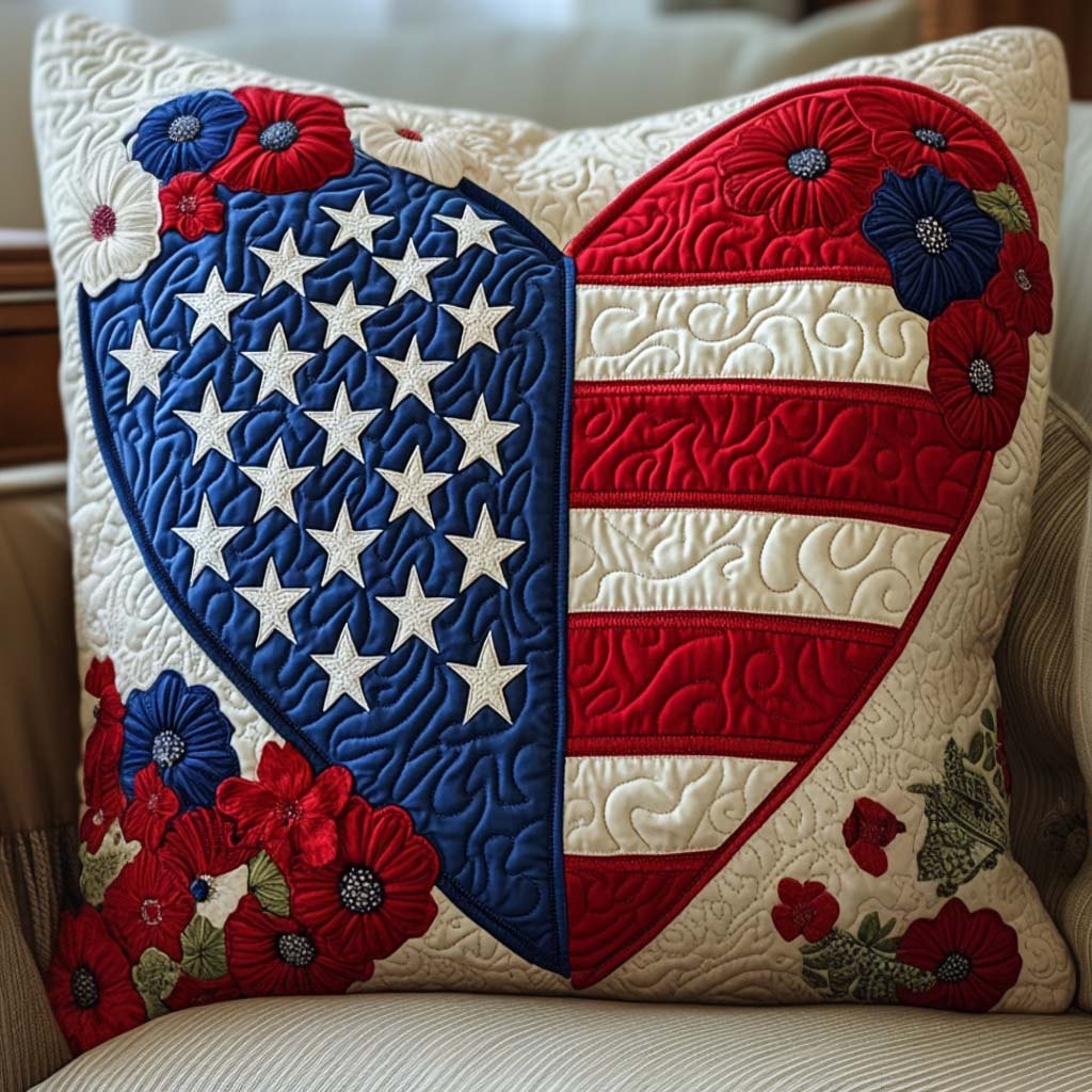 Daisy Duty Quilted Cushion Cover printed cushion cover
