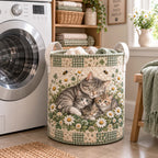 Daisy Tabby Pair printed laundry hamper