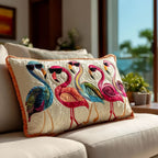 Dance of the Flamingo Quilted Bedding Cushion Cover printed cushion cover