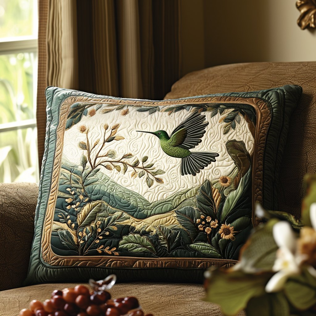 Dancing Feathers Quilted Bedding Cushion Cover printed cushion cover
