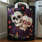 Dark Elegance Quilted Laundry Hamper printed laundry hamper