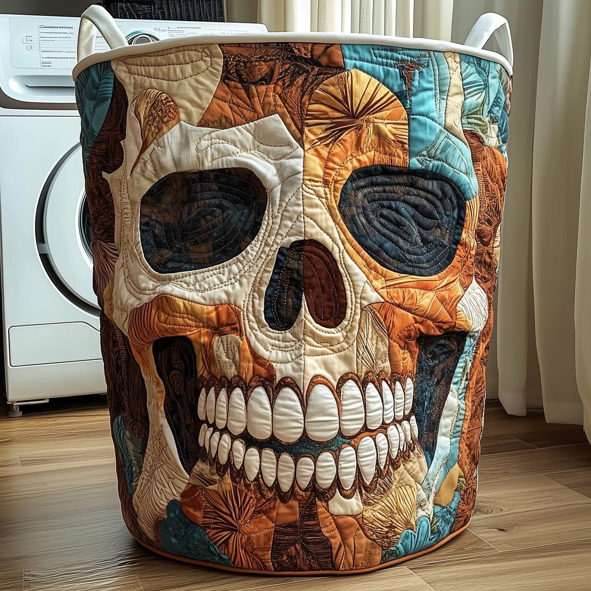Dark Elegance Quilted Laundry Hamper printed laundry hamper