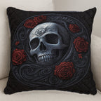 Dark Rose Skull Quilted Cushion Cover printed cushion cover