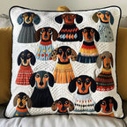 Dashie in Sweater Quilted Cushion Cover printed cushion cover