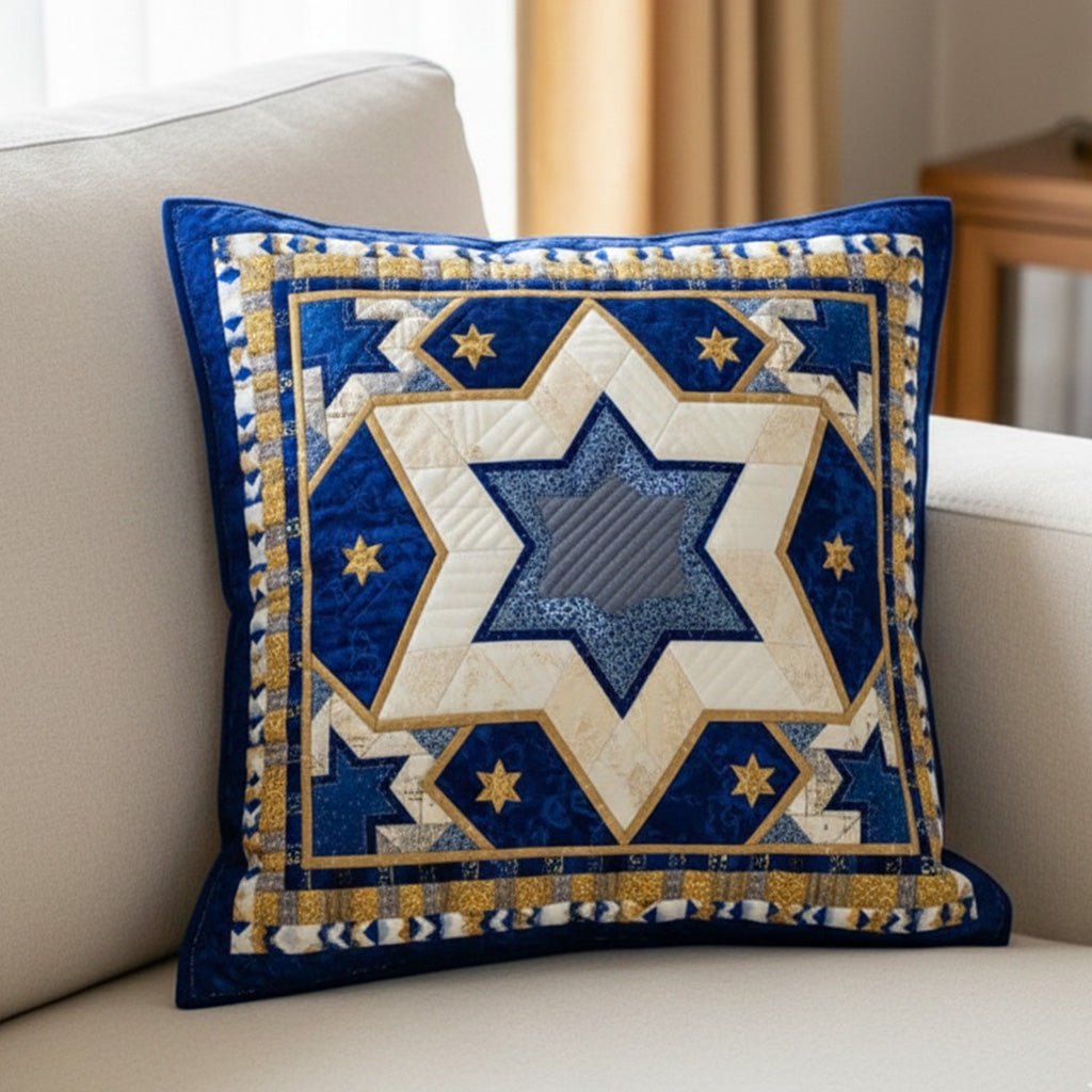 David Emblem Quilted Cushion Cover printed cushion cover