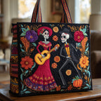 Day Of The Dead Quilted Tote Bag printed tote bag