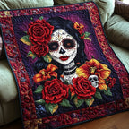 Dazzling Skull Art Quilted Blanket printed blanket