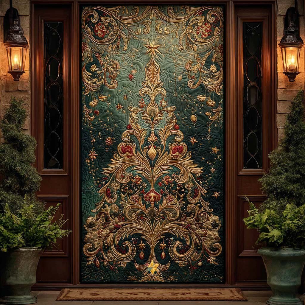 December Dream Quilted Door Curtain printed door curtain