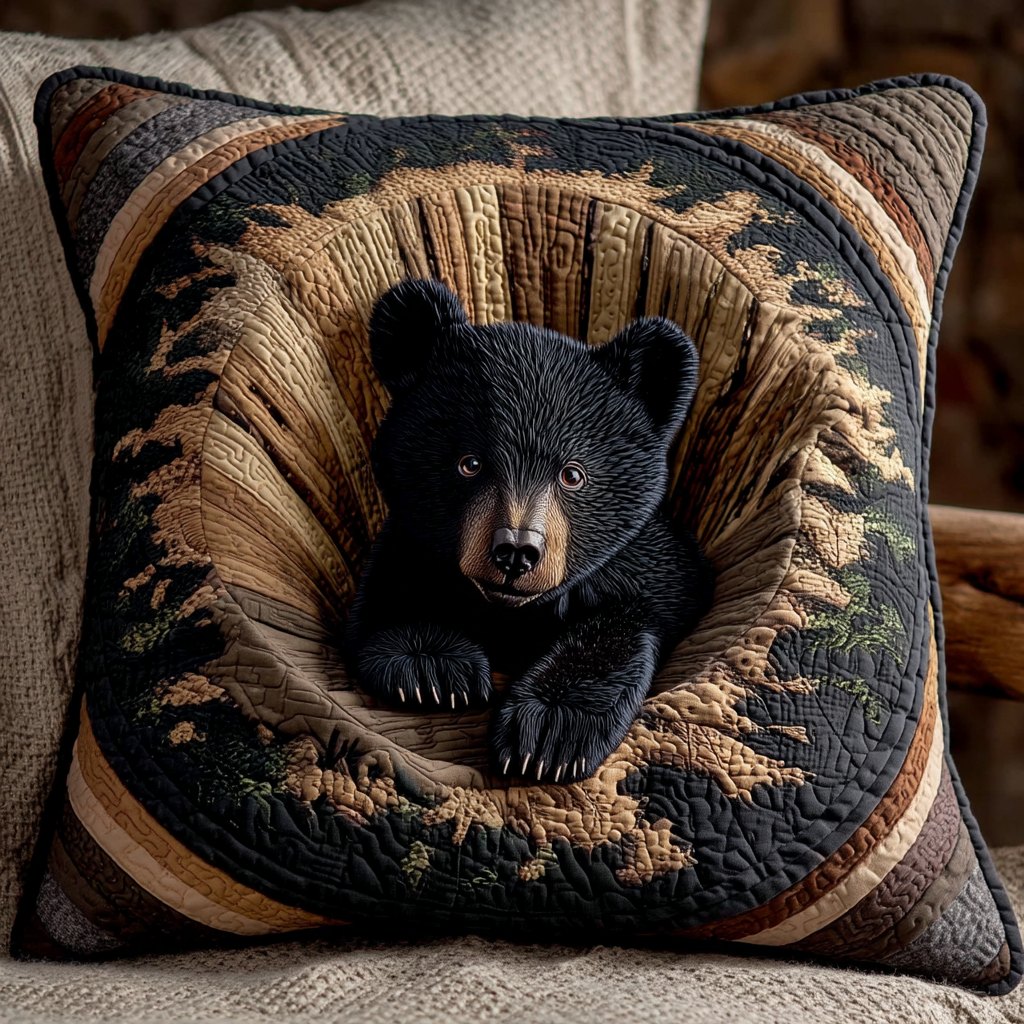 Den Cub Quilted Cushion Cover printed cushion cover