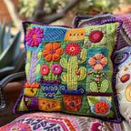 Desert Dreamscape Cactus Quilted Cushion Cover printed cushion cover