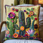 Desert Dreamscape Cactus Quilted Cushion Cover printed cushion cover