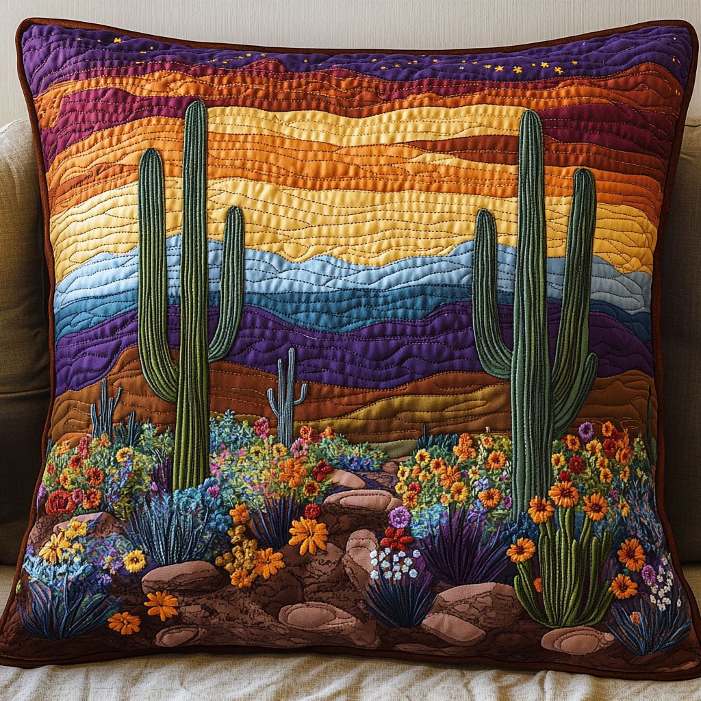 Desert Escape Quilted Cushion Cover printed cushion cover