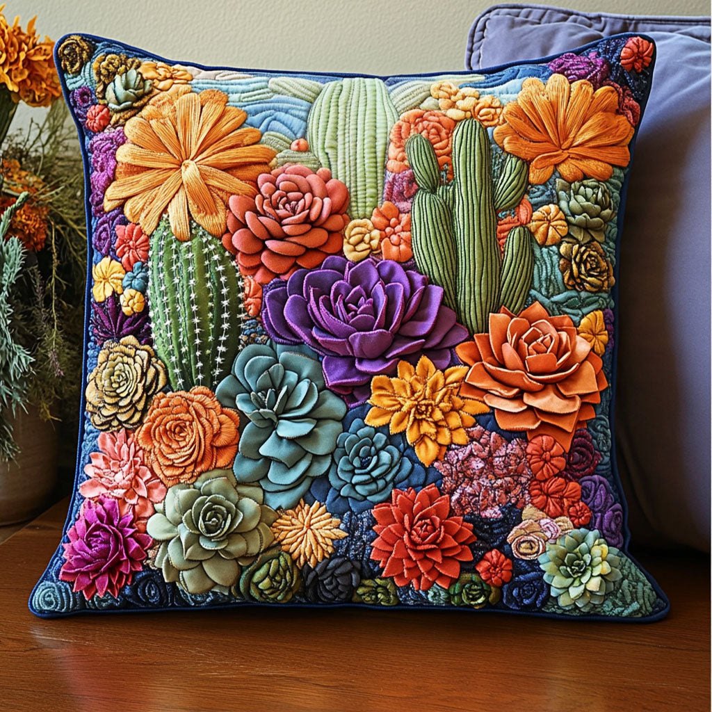 Desert Garden Quilted Cushion Cover printed cushion cover