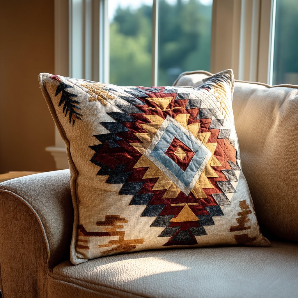 Desert Path Quilted Cushion Cover printed cushion cover