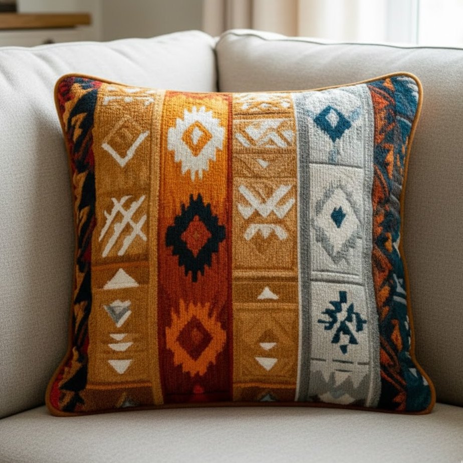 Desert Stripes Quilted Cushion Cover printed cushion cover