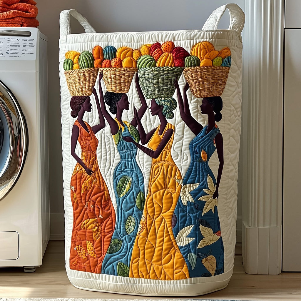 Divine Beauty Quilted Laundry Hamper printed laundry hamper
