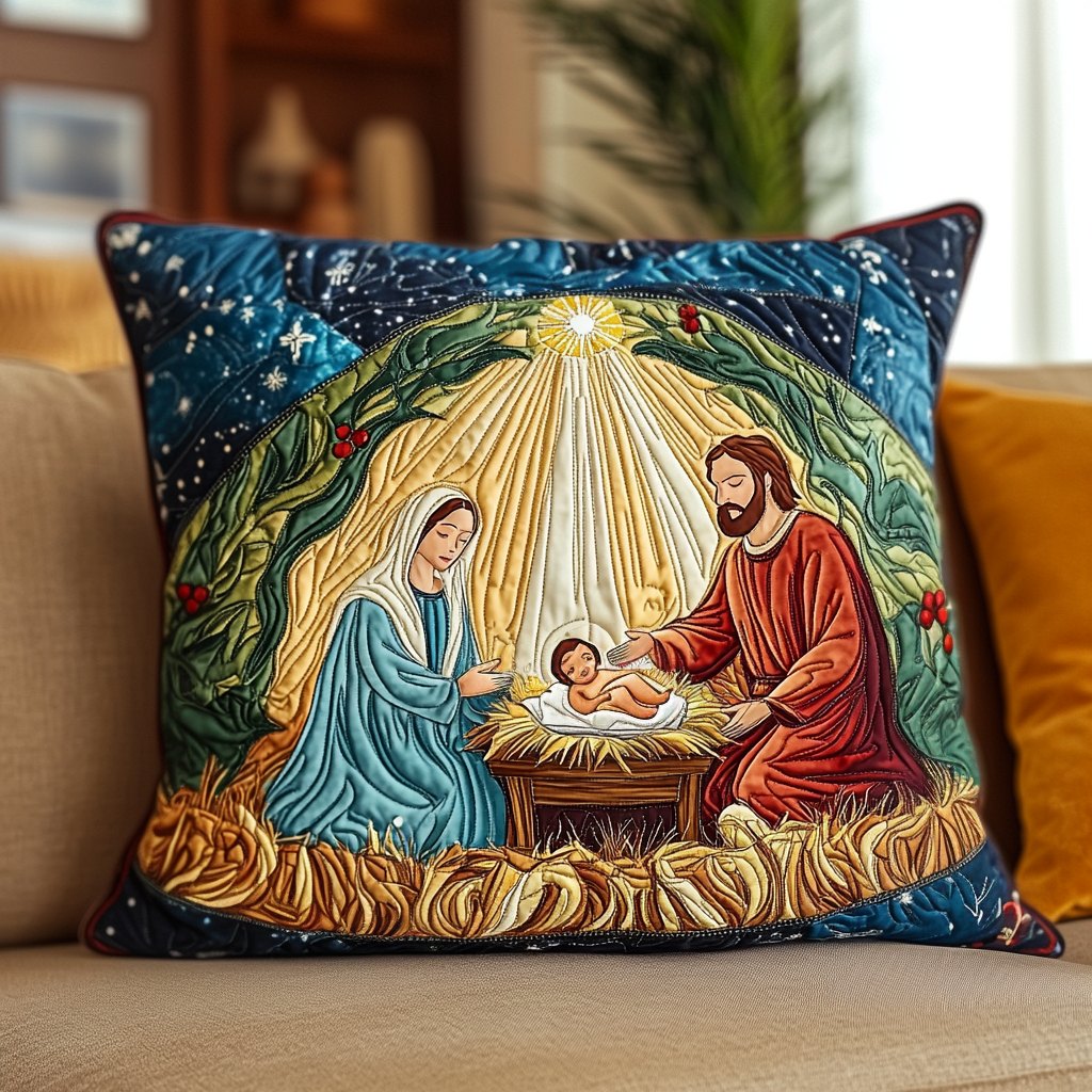 Divine Journey Quilted Bedding Cushion Cover printed cushion cover