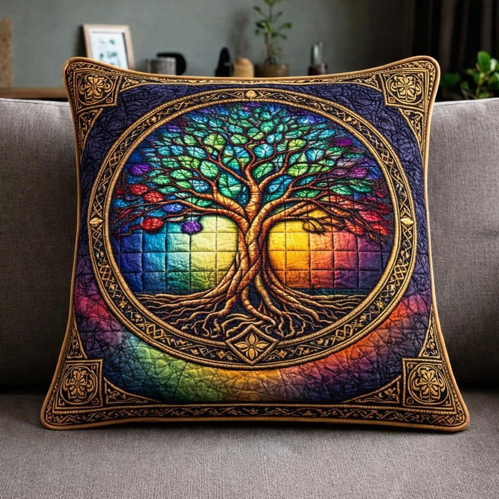 Divine Roots Quilted Cushion Cover printed cushion cover