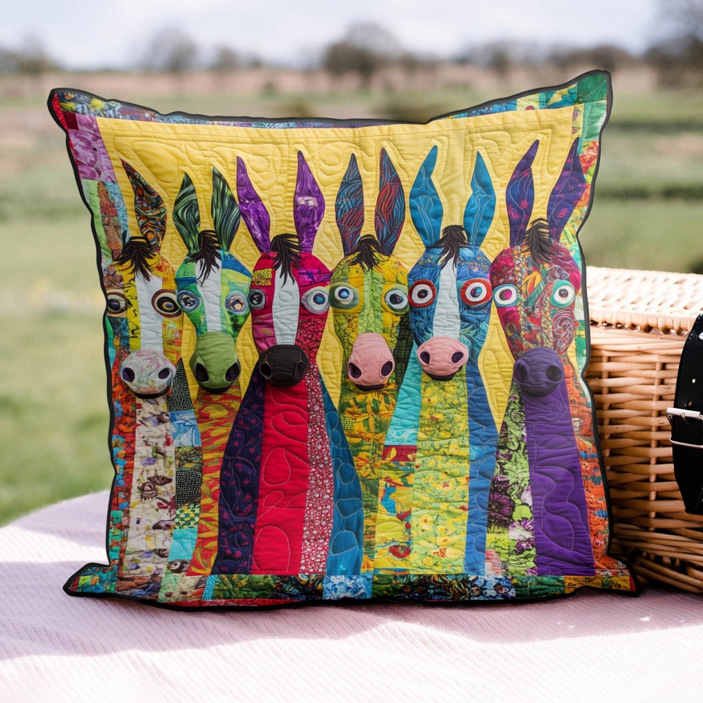 Doodle Donkeys Quilted Cushion Cover printed cushion cover