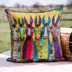Doodle Donkeys Quilted Cushion Cover printed cushion cover