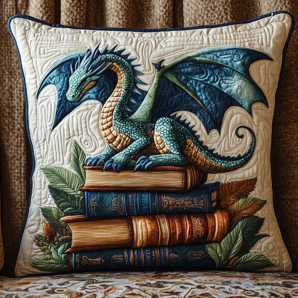 Dragon Fantasy Quilted Cushion Cover printed cushion cover