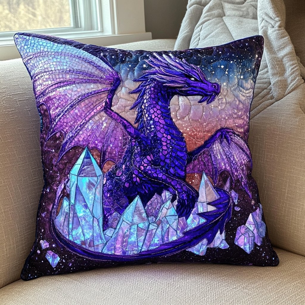 Dragon Flight Quilted Cushion Cover printed cushion cover