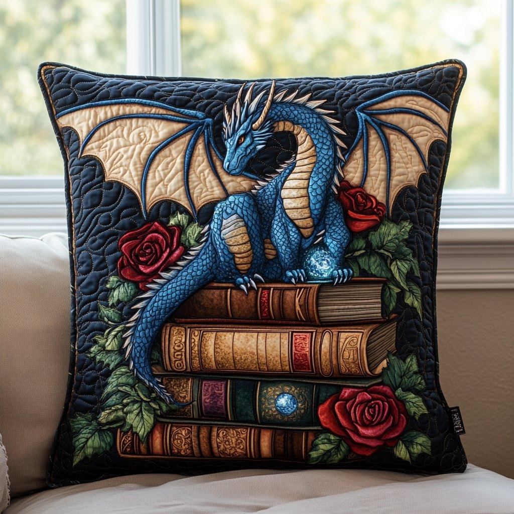 Dragon Fury Quilted Cushion Cover printed cushion cover