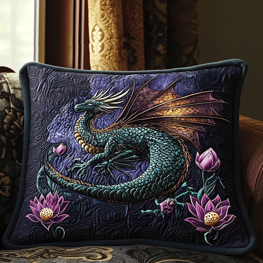 Dragon Realm Quilted Bedding Cushion Cover printed cushion cover