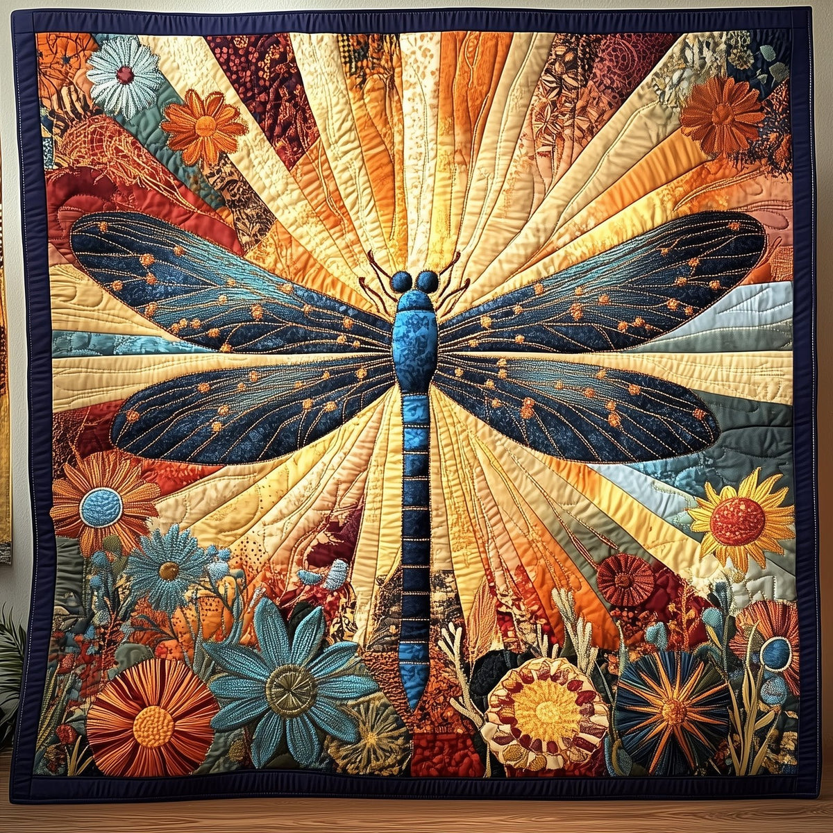 Dragonfly Charm Quilted Blanket printed blanket
