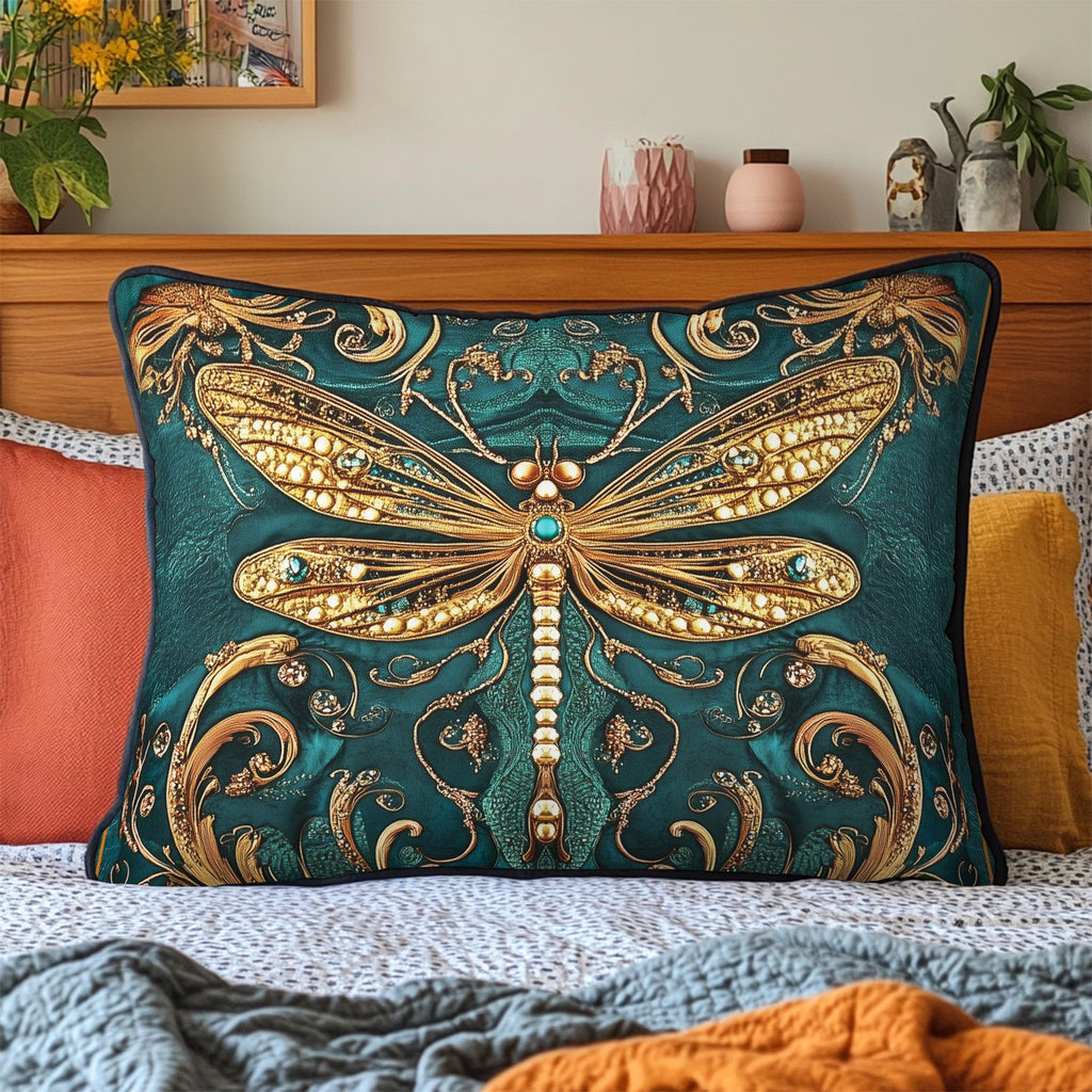 Dragonfly Dream Quilted Bedding Cushion Cover printed cushion cover