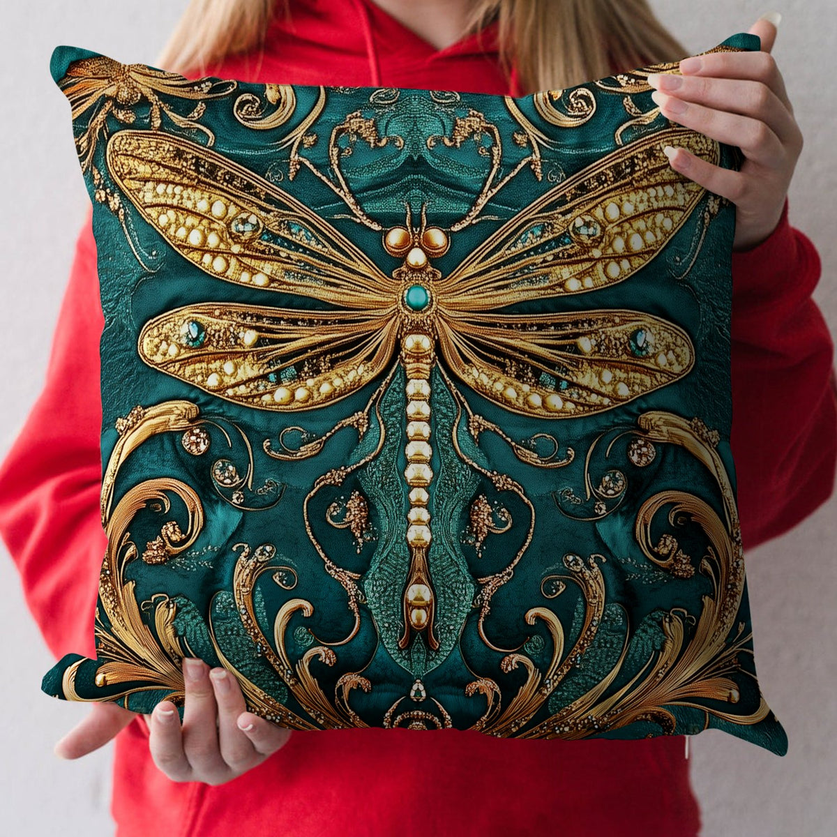 Dragonfly Dream Quilted Cushion Cover printed cushion cover