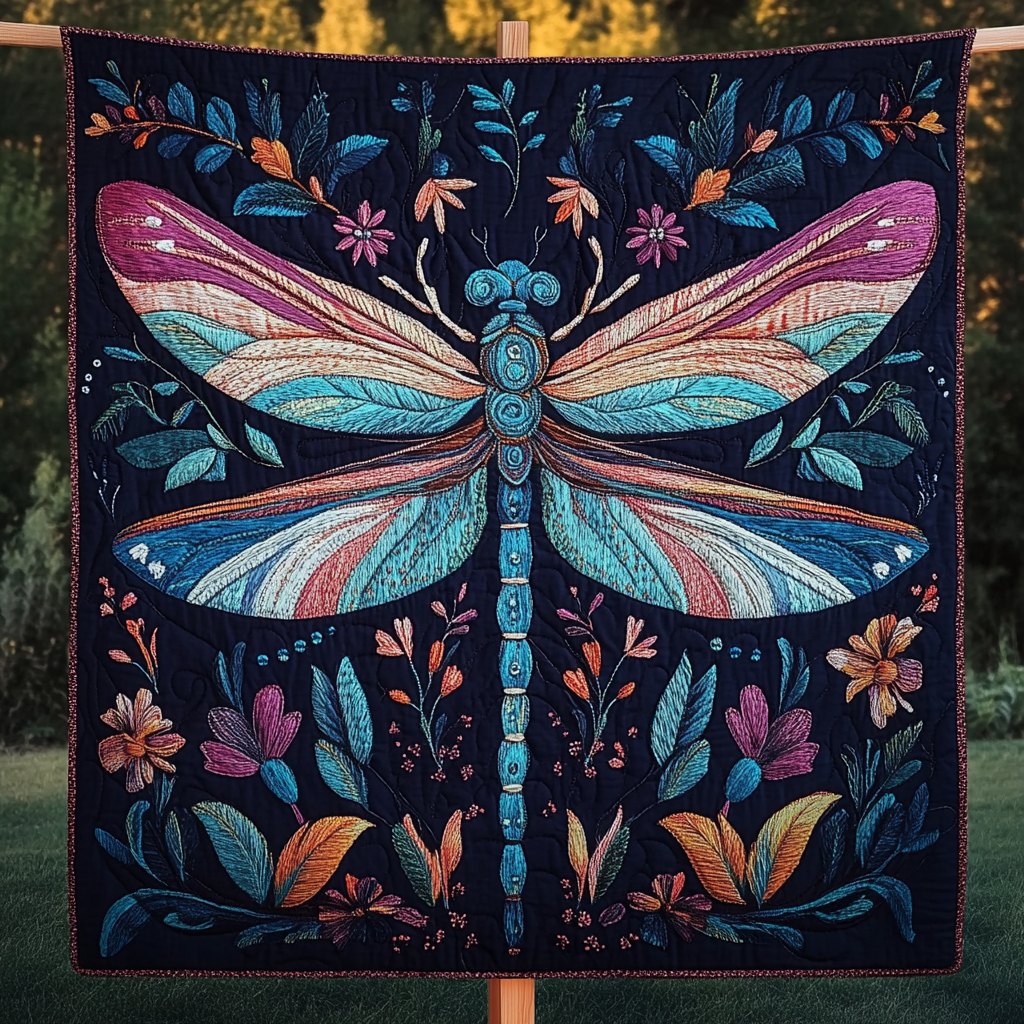 Dragonfly Dreams Quilted Blanket printed blanket