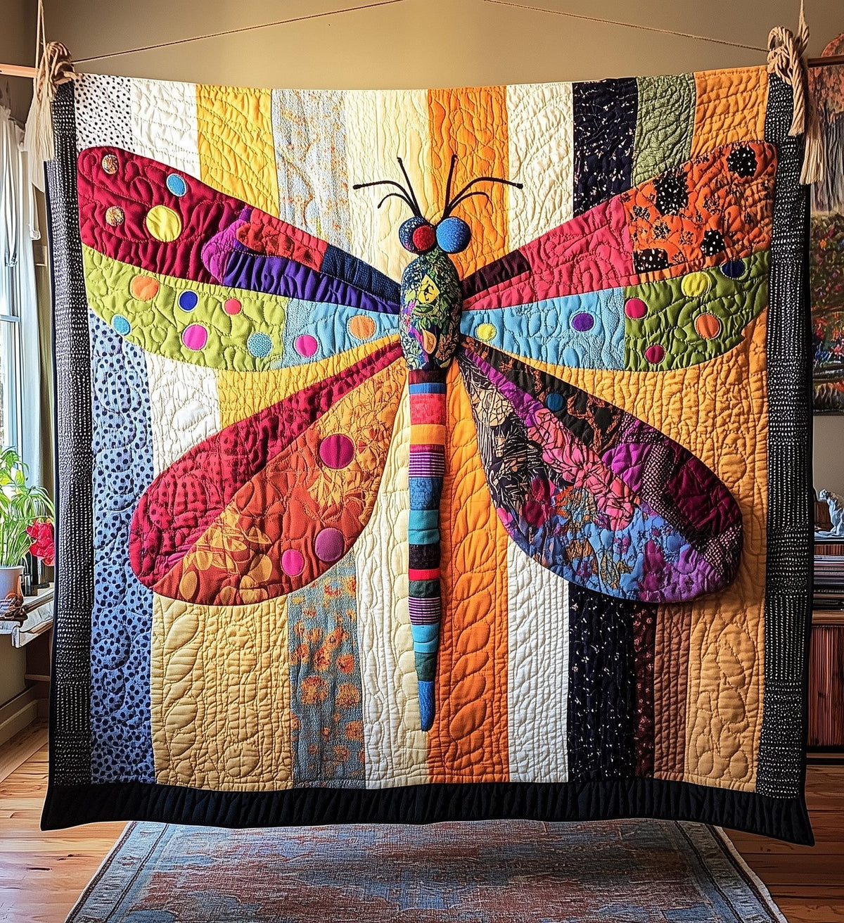 Dragonfly Quilted Blanket printed blanket