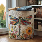 Dragonfly Trail Quilted Laundry Hamper printed laundry hamper