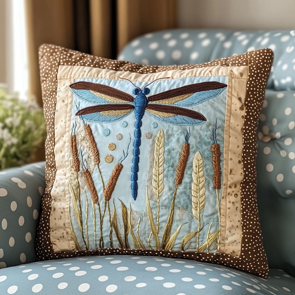 Dragonfly Wingspan Quilted Cushion Cover printed cushion cover