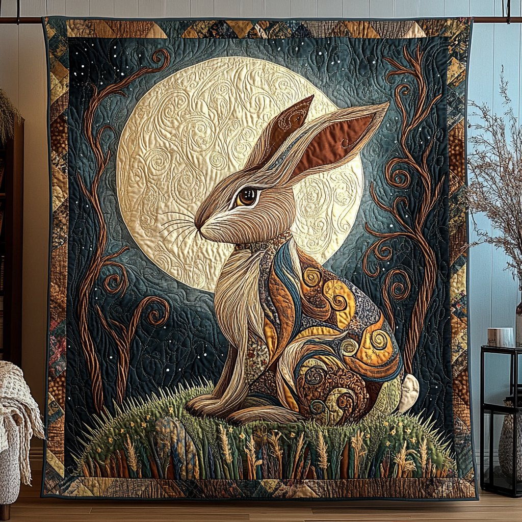 Dream Rabbit Quilted Blanket printed blanket