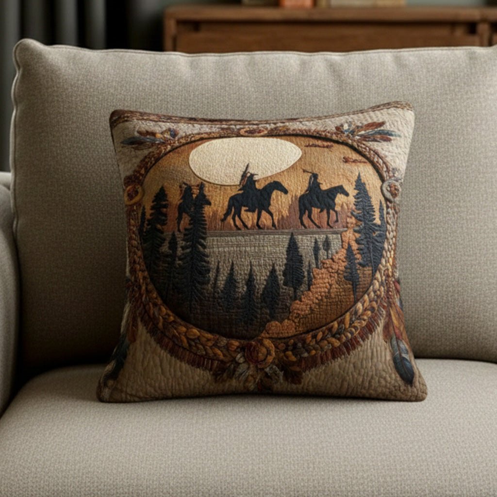 Dreamcatcher Circle Quilted Cushion Cover printed cushion cover