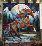 Dreamcatcher Horse Quilted Blanket printed blanket