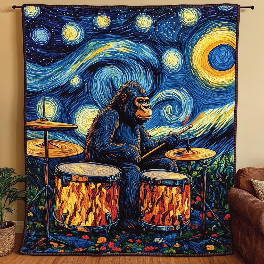 Drum Starry Night Quilted Blanket printed blanket