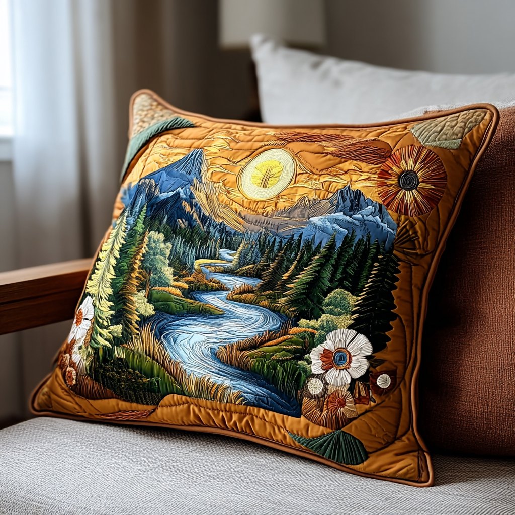Dusk Ridge Quilted Bedding Cushion Cover printed cushion cover