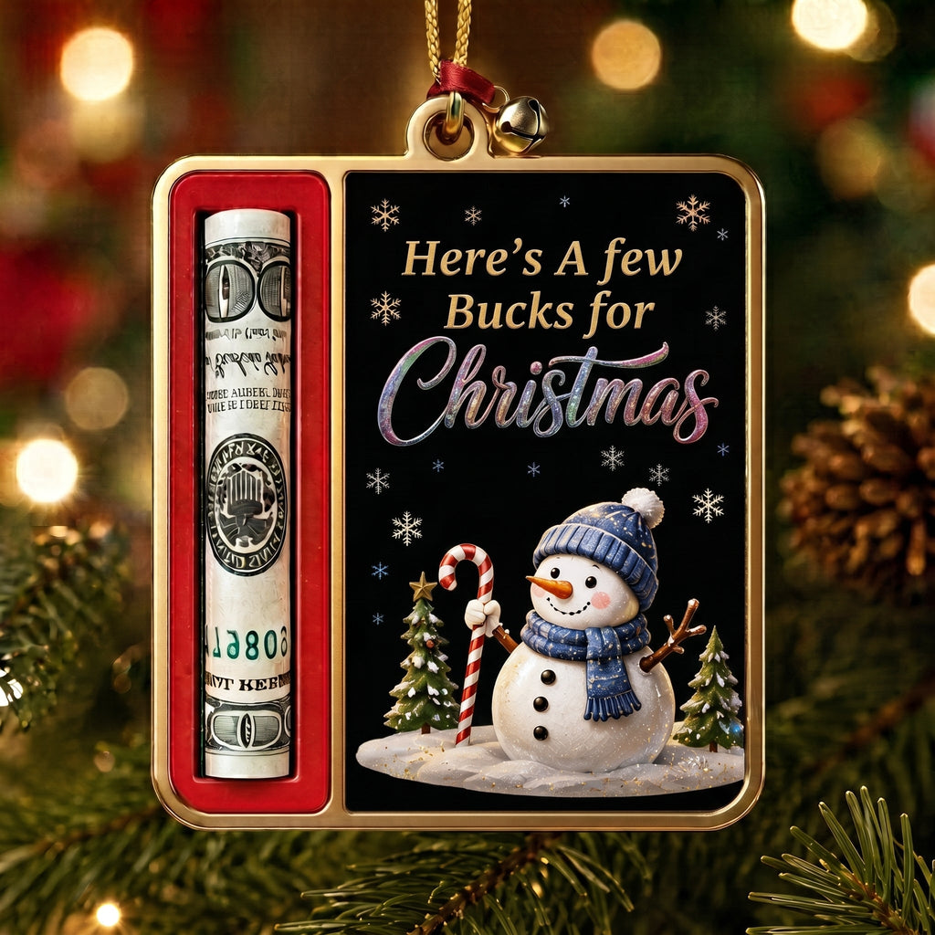 Snowman Santa Note Cash Holder Christmas Ornament